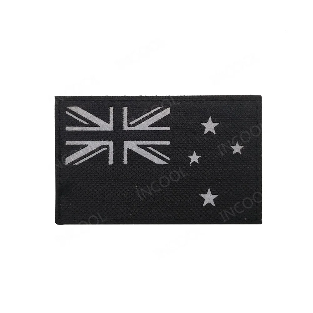 Океания Австралия Новая Зеландия Самоа Флаг Гуама ИК светоотражающие резиновые вышитые нашивки военный боевой дух нашивки вышитые значки - Цвет: New Zealand Black IR