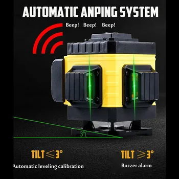 

4D 360 Degree 16 Lines Green Level Auto Self Leveling Rotary Cross Measure DTT88