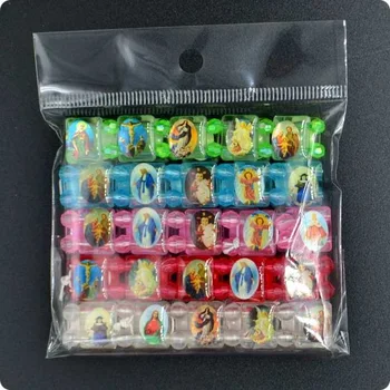 

12pcs Jesus Wood Religion Picture Drop Bracelet Free Shipping