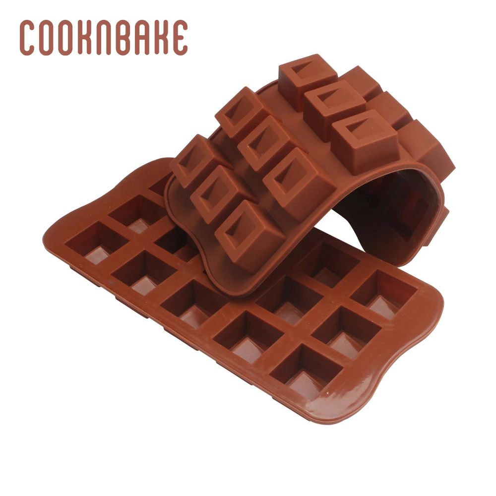 COOKNBAKE силиконовая форма для шоколада квадратной формы конфеты клейкий ледяной Лоток Торт Печенье Кондитерские инструменты для выпечки 15 отверстий украшения торта