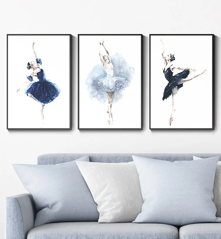 

Ballet Dancing Modern Minimalist Decorative Painting Dance Studio Living Room Sofa Background Mural Bedroom Bedside Abstract Han