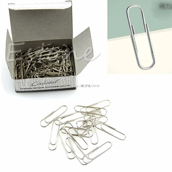 

1 Set 100Pcs New Office Plain Steel Paper Clips 29mm Paperclips Metal Silver