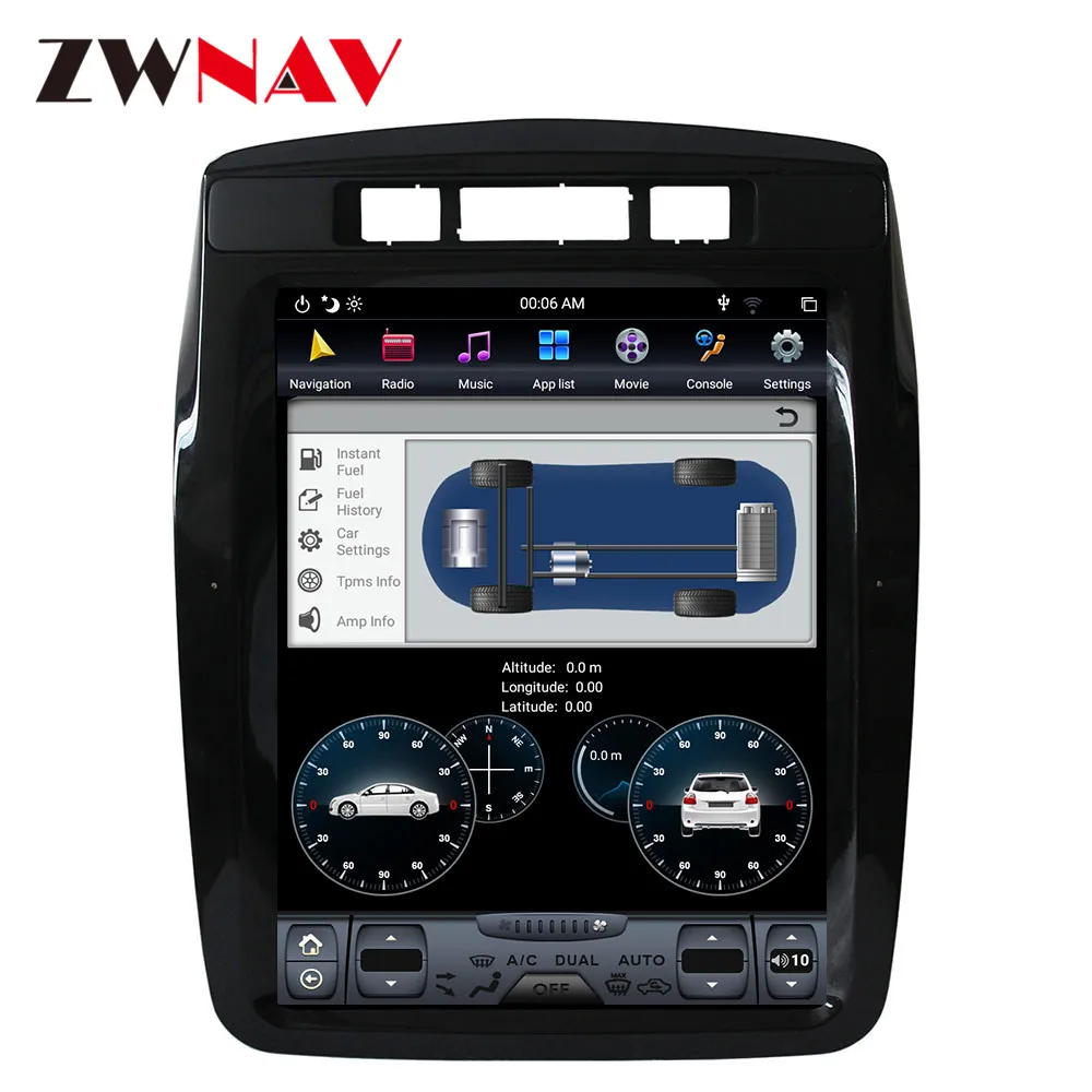 

ZWNAV Vertical screen Tesla Style Android 9.0 PX6 4GB+64GB built-in car CARPLAY For Volkswagen Touareg 2011-2015 GPS Navigation