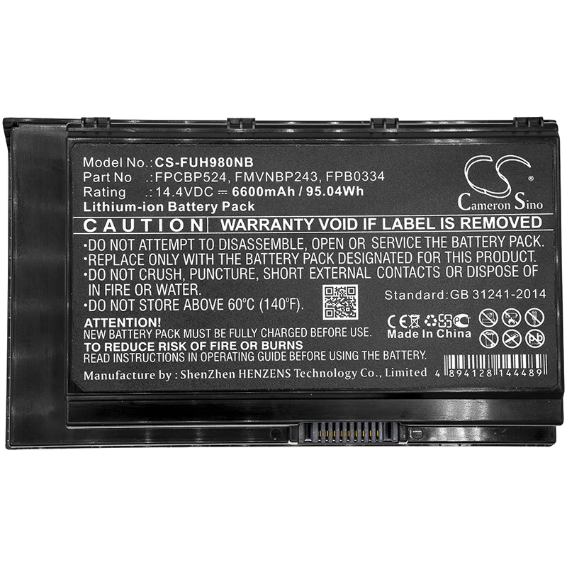 Cameron sino 6600 мАч аккумулятор для FUJITSU Цельсия H980 S26391-K461-V100 FUJITSU CP722160-01 FMVNBP243 FPB0334 FPCBP524
