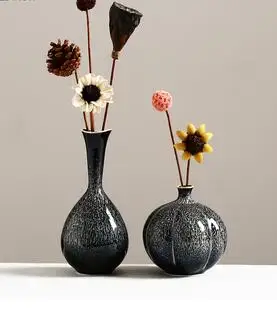 

CHINESE CERAMICS VASES BLACK FANTASY STARRY PATTERN TEXTURE VASE DESK DECOR FLOWER INSERT ARTIFICIAL FLOWERS HOME DECORATION