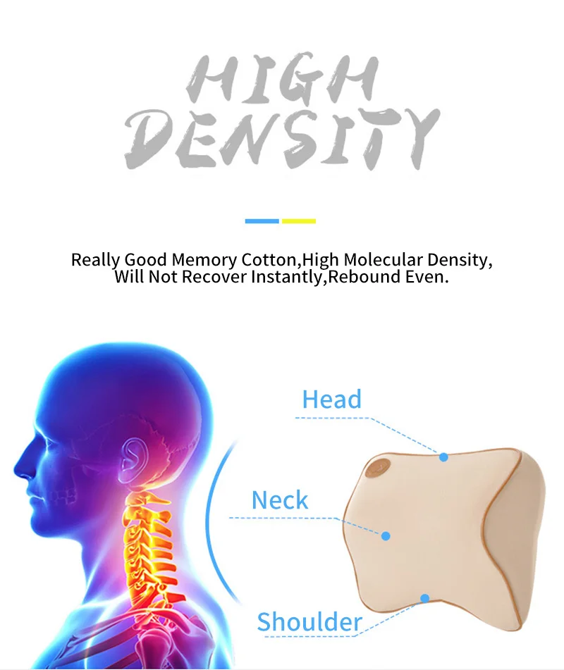 1 шт. Автомобильная подушка с эффектом памяти, ткань для шеи, подголовник, автомобильный чехол, подушка для сиденья, подголовник для шеи, аксессуары для дома