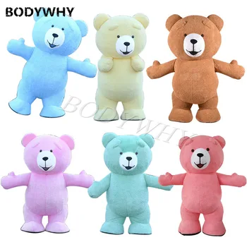 

New Halloween Party Plush Teddy Bear Inflatable Costume Mascot Adult Gonflable Outfit Advertising Wedding Birthday Fancy Dress