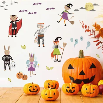 

Halloween Self-Adhesive Wall Stickers Glass Door Adhesive Paper Window Decoration Shopping Mall Shop Decorative