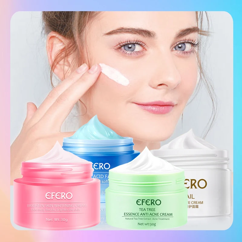 

4pcs Snail Cream Skin Whitening Lifting Face Cream Repair Acne Treatment Moisturizing Anti Wrinkles Hyaluronic Aicd Face Cream
