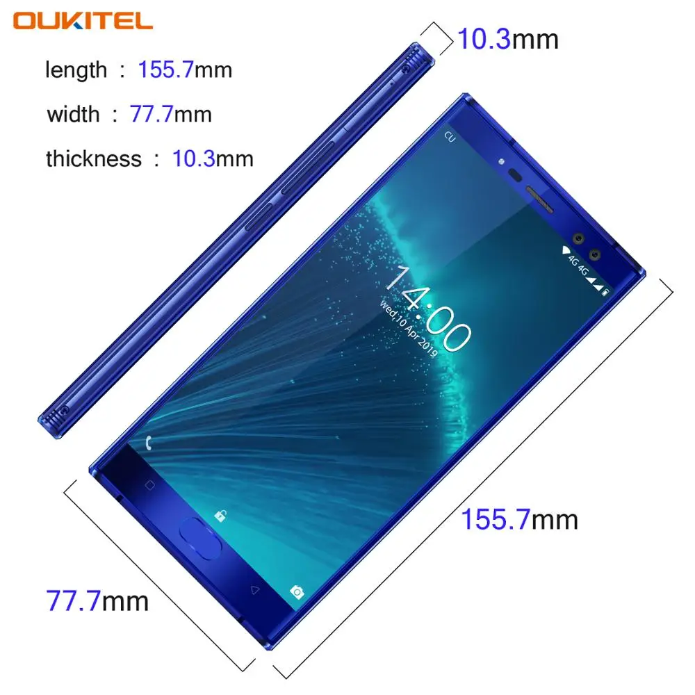 OUKITEL K3 Pro 4GB+64GB Smartphone Android 9.0 Pie MT6763 Octa Core 5.5" FHD 6000mAh Face ID 9V/2A Flash Charge Mobile Phone