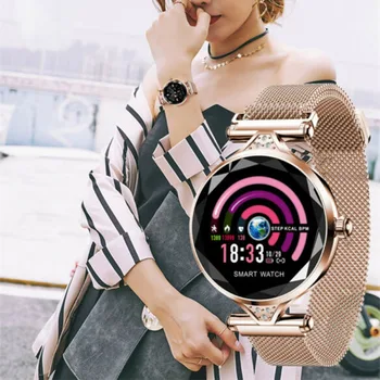 

Women Fashion Smart Watch Heart Rate Health Monitor Sports Watch Multi-language Function Smart Band Bracelet for iPhone Huawei
