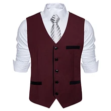 Casual Slim Wedding Men's Suit Vests Slim Fit Gray Men Waistcoat  Single Buttons Tuxedo Male Vests Blazer