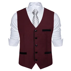 Casual Slim Wedding Men's Suit Vests Slim Fit Gray Men Waistcoat  Single Buttons Tuxedo Male Vests Blazer