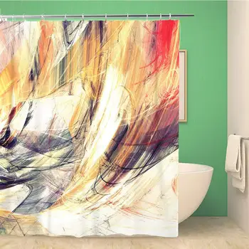 

Bathroom Shower Curtain Motion Energy Abstract Bright Color Painting Artistic Lighting Effect Polyester Fabric 60x72 inches