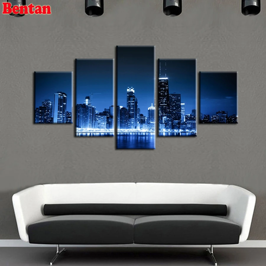 Городской пейзаж 5 шт. современный стиль алмазная вышивка 5D DIY живопись 3d картина