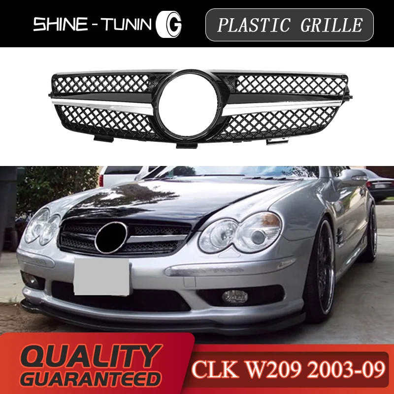 Front Grille Suitable For Clk Class W209 Grille Clk320 Clk500 2003 09 With Emblem Racing Grills Aliexpress