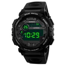 Reloj deportivo a prueba de agua para niños reloj despertador para estudiantes militar al aire libre reloj Digital LED fecha niños hora reloj negro