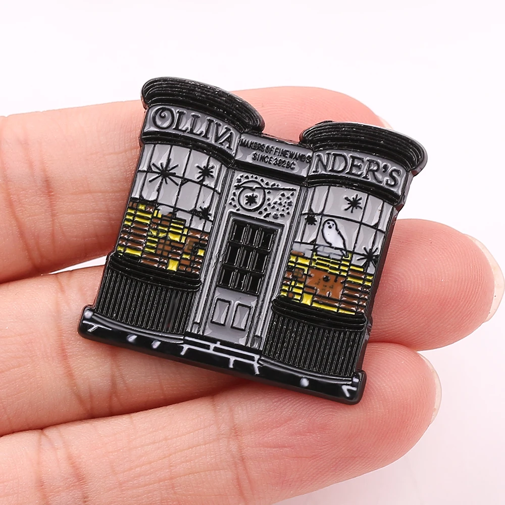Ollivanders волшебные палочки магазин эмалированная брошь волшебная палочка магазин Броши Гарри, Кино ювелирные изделия значок косплея нагрудные булавки
