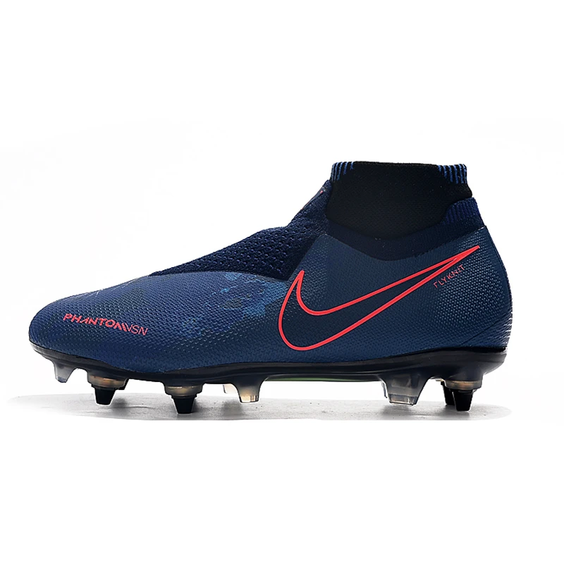Nike Phantom VSN Elite DF SG-Pro футбольная обувь с защитой от засорения футбольная обувь с высоким голенищем бутсы уличные мужские мягкие футбольные бутсы Groud
