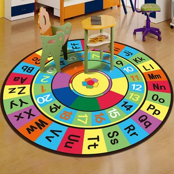 

Birthday Gift Game Mat Round Boys Game Play Carpets Soft Flannel Kids Baby Crawling Mats Anti-slip Bedroom Living Room Area Rug