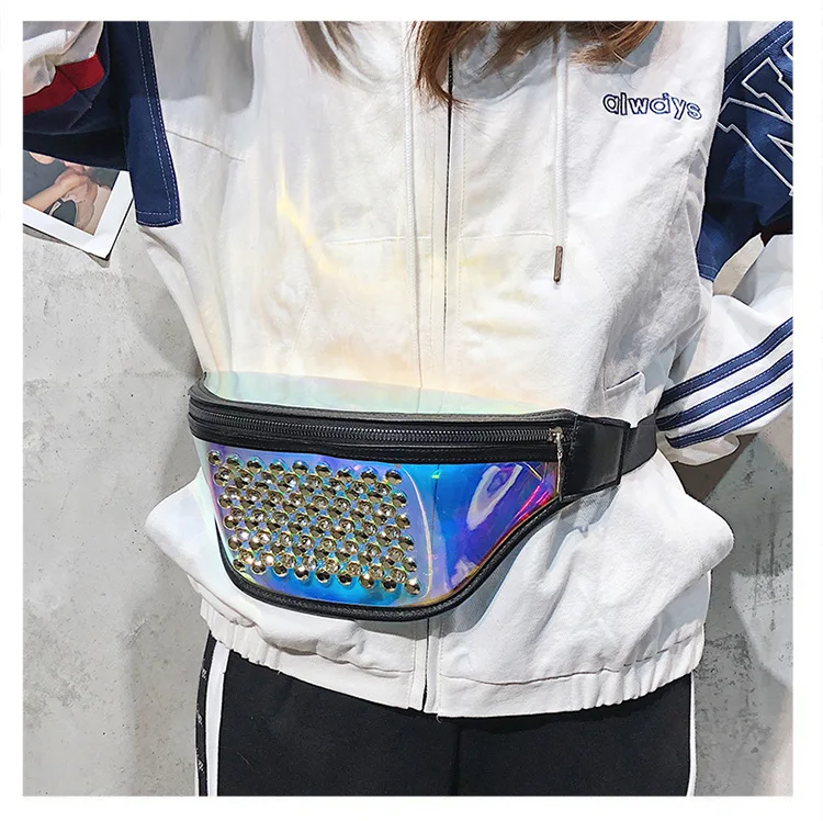 Sports Running Mobile Phone Bag Waterproof Bag Pu Transparent Reflective Diamond Set Shoulder Bag Laser Wallet WOMEN'S Bag Cross