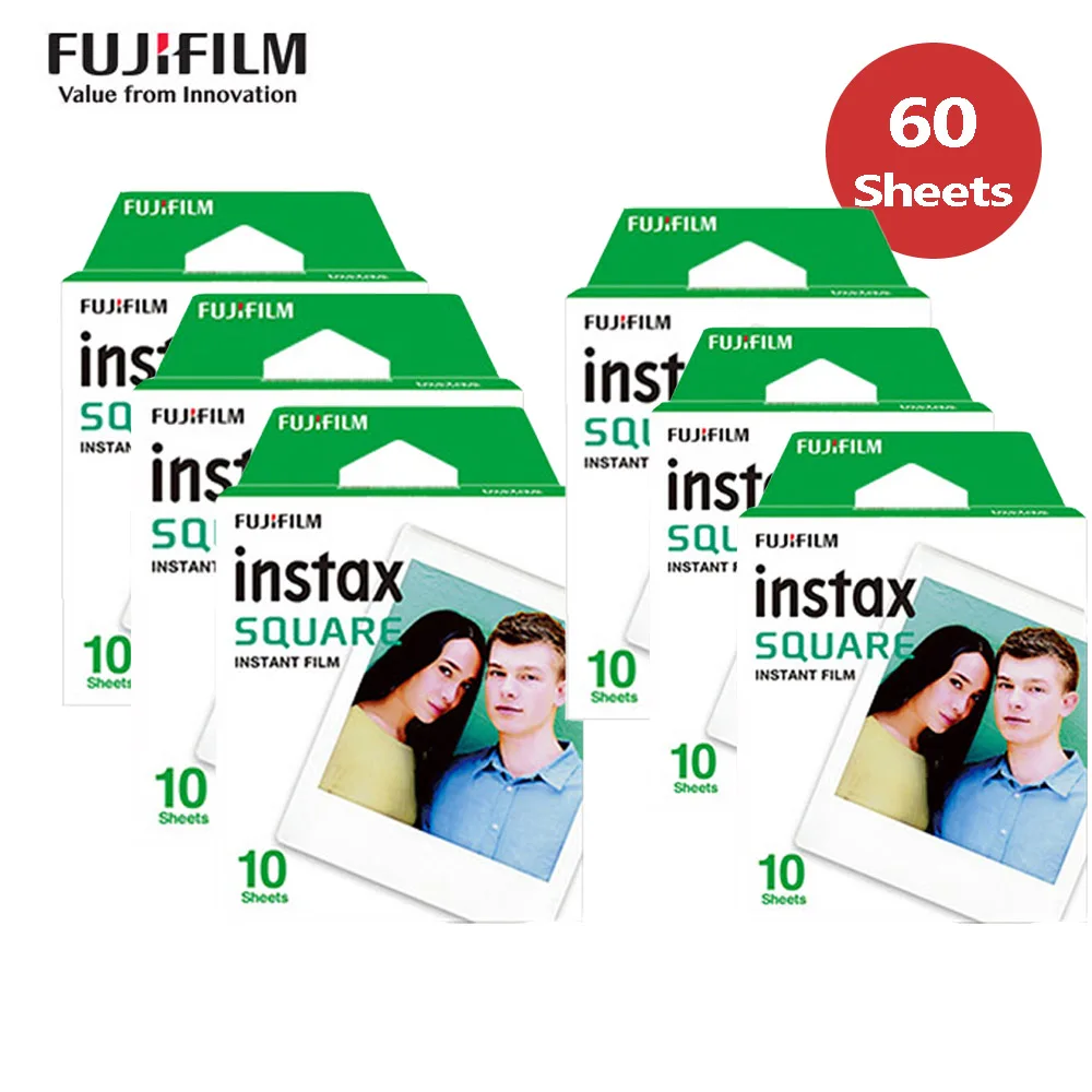 10-100 листов Fujifilm Instax квадратная пленка фотобумага для Fuji Instax квадратная SQ6 SQ10 SQ20 для Instax SP-3 принтер для смартфонов - Цвет: 60 Sheets