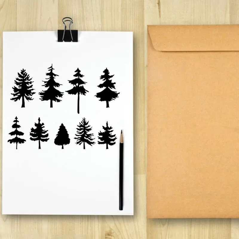 Деревьев в форме DIY печать Cypress силиконовые печать DIY Скрапбукинг рельефная фотография альбом Бумага карты