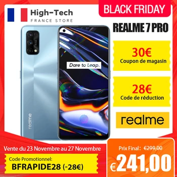 

Global Version Realme 7 Pro Smartphone 8GB 128GB 6.4" AMOLED Snapdragon 720G 64MP Quad Camera 32MP Selfie EU Plug 65W Charge