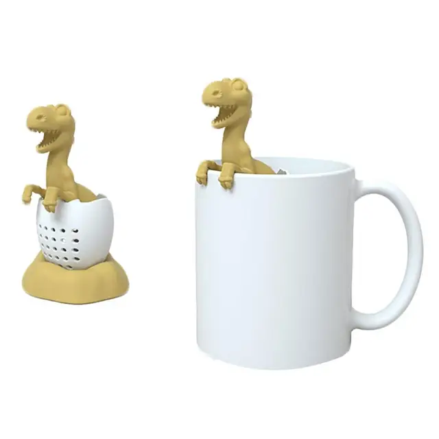 80%-Os Dinoszaurusz Szilikon Tea -Infúziós Levélszűrő Szűrő Diffúzó Ital Eszköz - Image 4