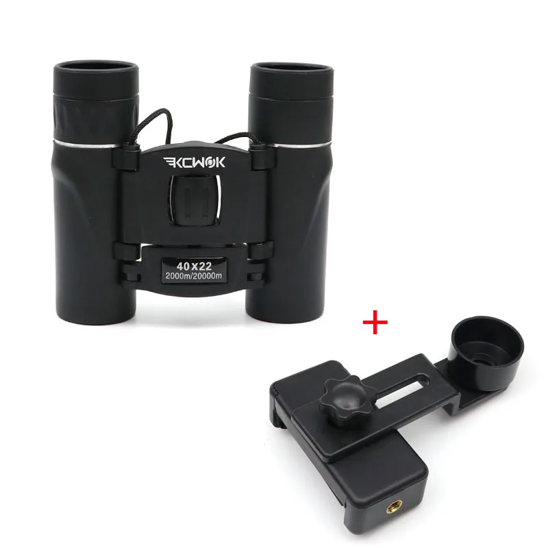 with phone holder Военный HD 40x22 бинокулярный Профессиональный охотничий телескоп полевые очки низкой освещенности ночного видения для путешествий походный бинокль - Цвет: with phone holder
