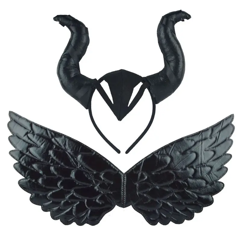 Хэллоуин косплей Maleficent шляпа ведьмы рога головной убор маска головные уборы