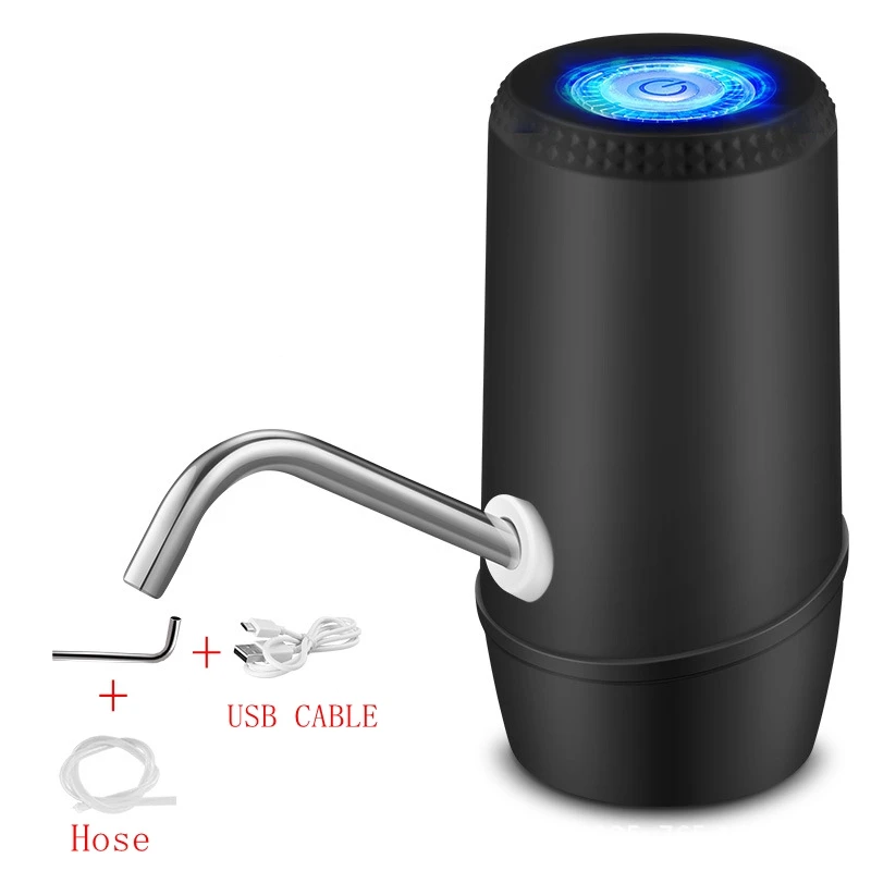 Черный Домашняя бутылка для воды, насос с usb зарядкой, автоматический насос для питьевой воды, портативный Электрический диспенсер для воды, переключатель бутылки для воды - Цвет: Черный
