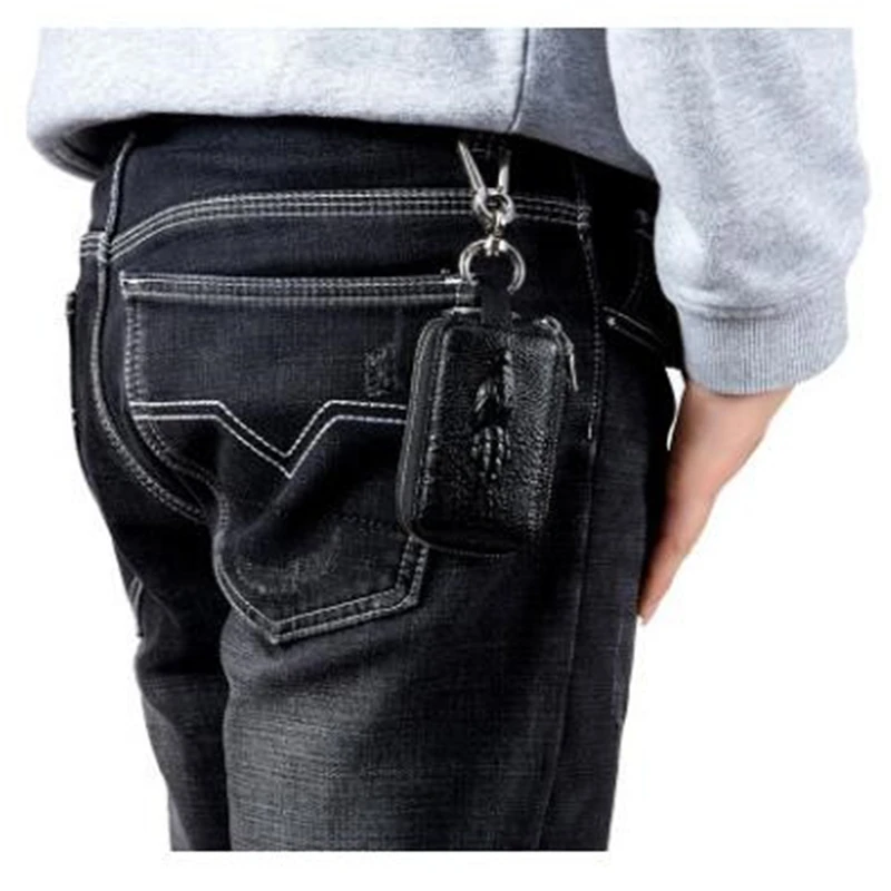

Genuine Leather Men Key Wallet Male Car Key Bag Keys Holder Crocodile Pattern Key Case Large Capacity Organizer Small Wallets