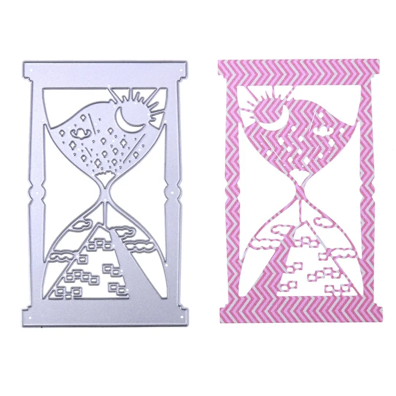 

Metal Cutting Dies Hourglass Timer Rectangular Shape Countdown Clock For DIY Scrapbooking Album Paper Card Embossing Making