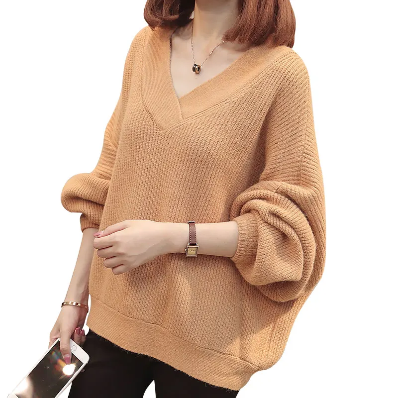 Пуловер, Blusas De Inverno Feminina, хлопок, половина 9307-8822, настоящая фотография, новинка, однотонный, v-образный вырез, летучая мышь, трикотаж, 52-1f, 5 рядов, 4 полки