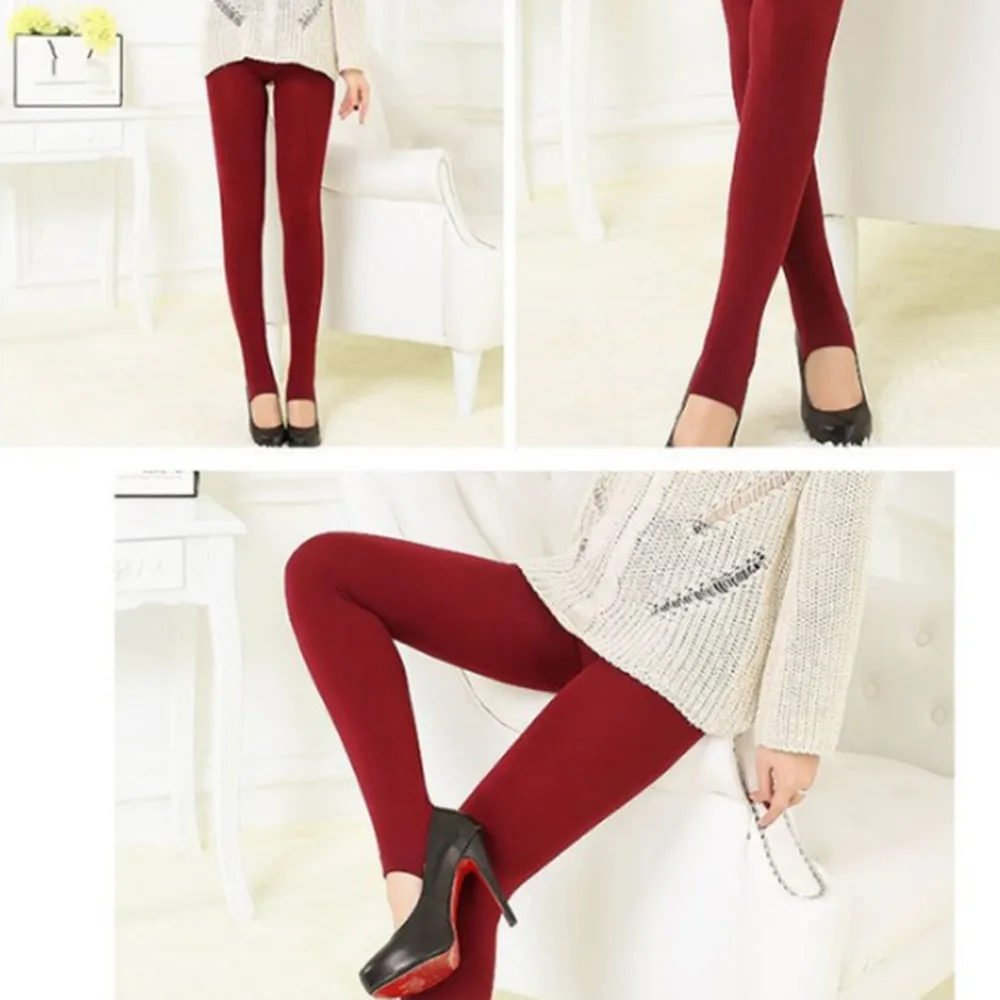 Fashion Women' Tight Stretch Candy color   Thin velvet Step on the foot pants YF011 leggings