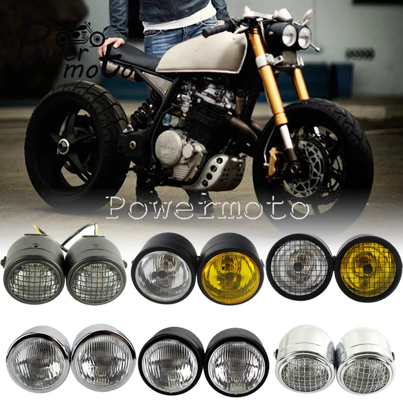 Maryanne Jones Deshabilitar Cargado Faro doble Dominator, luz de doble cabeza con soporte de montaje para  Harley, Honda, Bobber, Touring Cruiser| | - AliExpress