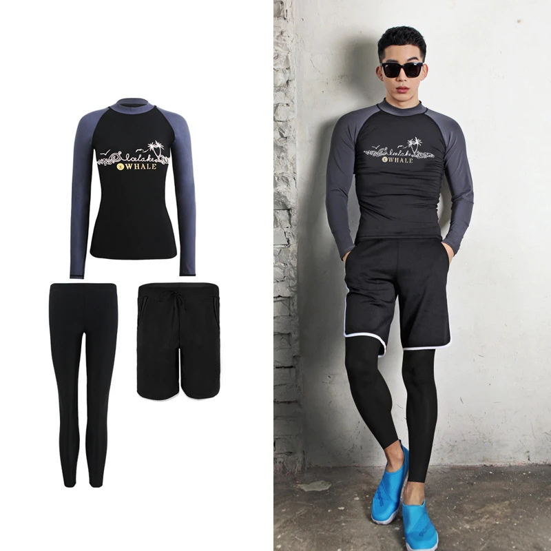 Men S 3pcs Women S 4pcs Rashguards Uv Sun Protection Swim Shirts Leggings Trunks Water Beach Surf Swim Tops Bottoms Rash Guard Aliexpress