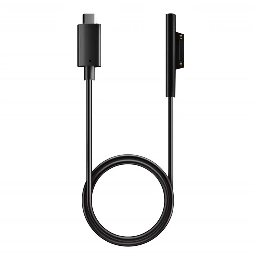 Besegad, 1,5 м, 15 в, черный нейлоновый тканый usb type-C источник питания, кабель-адаптер для зарядки, шнур для планшета microsoft Surface Pro 6 5 4 3