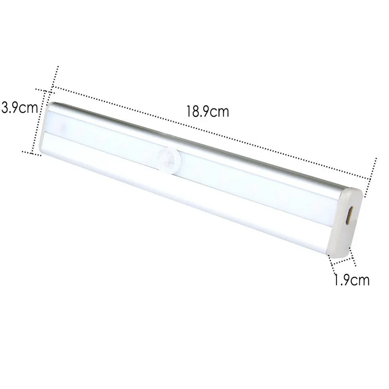 10LED USB Перезаряжаемый подсчетчик шкаф свет сенсор мотивация для домашняя мебель для украшения шкаф кровать белый свет