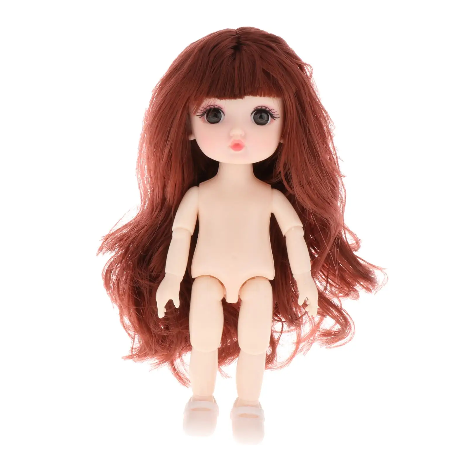 Cute 1/12 Mini BJD Dolls Naked Girl  Body 3D Eyes Toy For Girls Kids