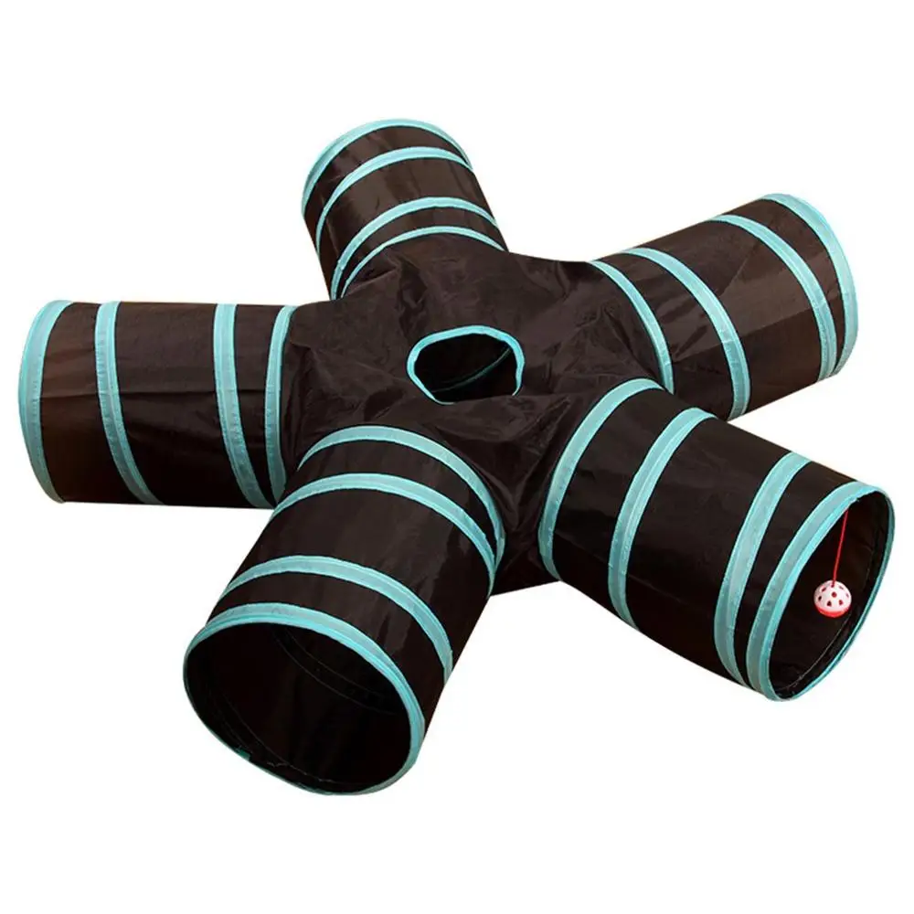 blue black Туннель для питомцев, кошек, собак, головоломки, игрушки для защиты окружающей среды, туннель, палатка для питомцев, пятиканальные игрушки, товары для домашних животных - Цвет: blue black