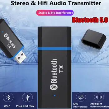 

USB Bluetooth 5.0 Transmitter Adapter 3.5mm AUX Stereo Jack For Headphone Speaker ,for TV PC Car AUX Audio Transmitter Adapter