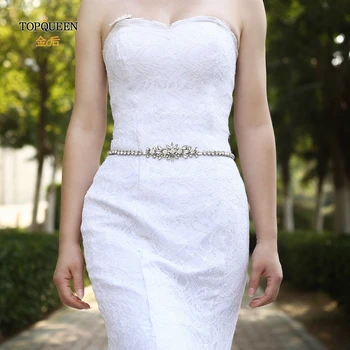 

TOPQUEEN S166 bridesmaid belt diamond belts for women dressy silver belts for women rhinestone sash for formal dress bridal sash
