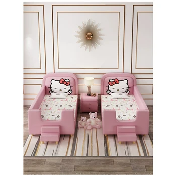 

Children bed with stairs princess bedroom cartoon shape baby beds with protection handrails