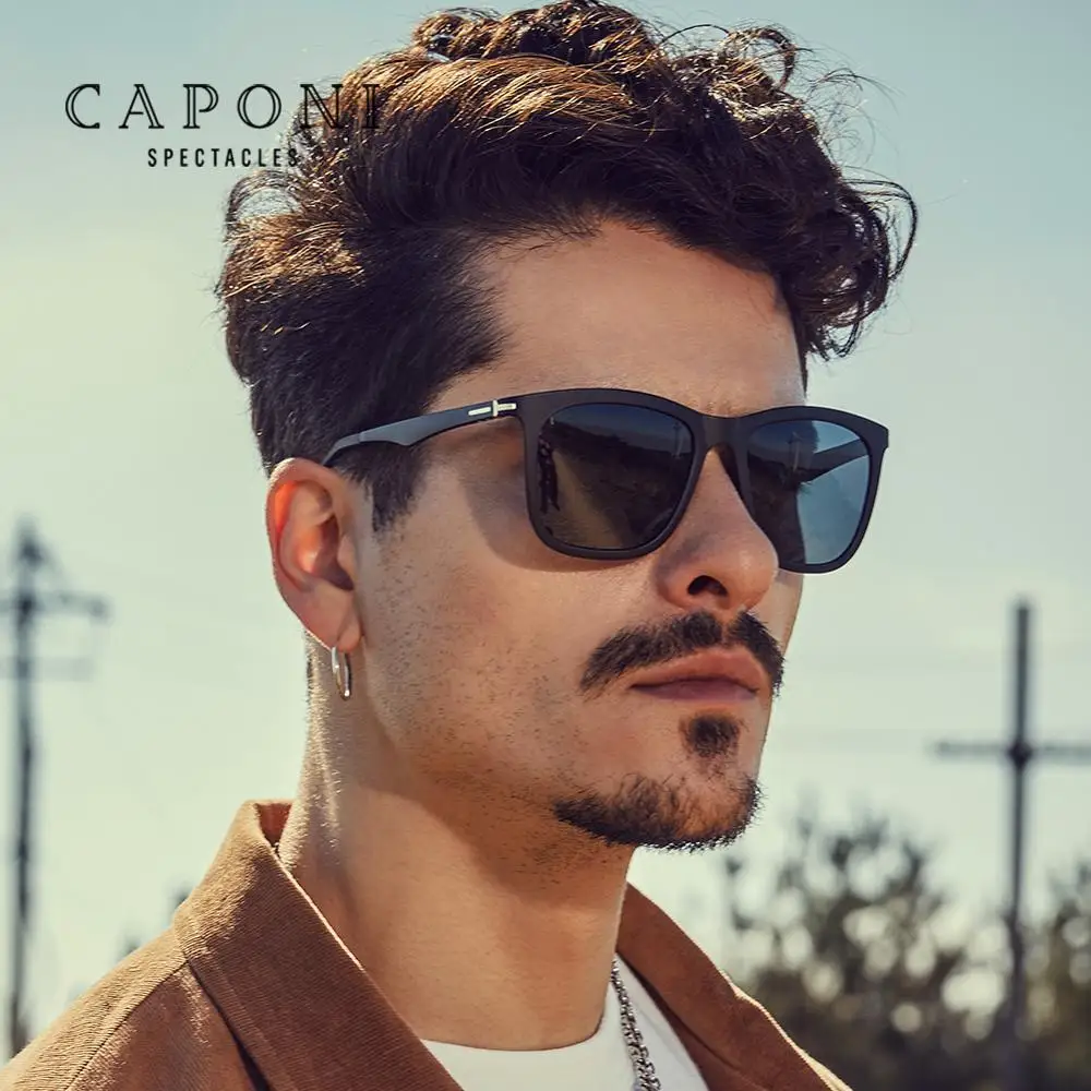 Мужские солнцезащитные очки CAPONI Polaroid для вождения TR 90 рыбалки модные стильные