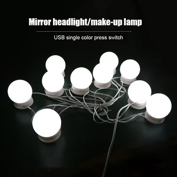 

LED Makeup Mirror Light Stepless Dimming Vanity Lights Table Lamp Bulb USB 5V 3 Modes Colors Hollywood Make Up Mirror Wall Lamp