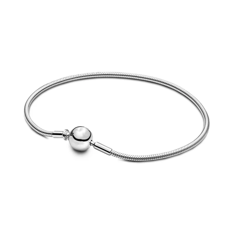 MEB03-18cm Новинка, Стерлинговое Серебро 925 пробы, Очаровательная серия me, ручная лошадь, Луна, улыбка, подвеска, бусины, безопасная цепочка, браслет, пятая принцесса, ювелирное изделие - Цвет: MEB03-18cm