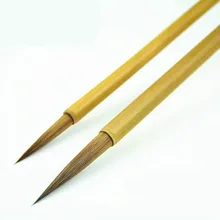 2 шт Кисть для китайской живописи ручка ласка крючок для волос линия Акварельная кисть для рисования, ручка для каллиграфии тонкая линия кисть для письма