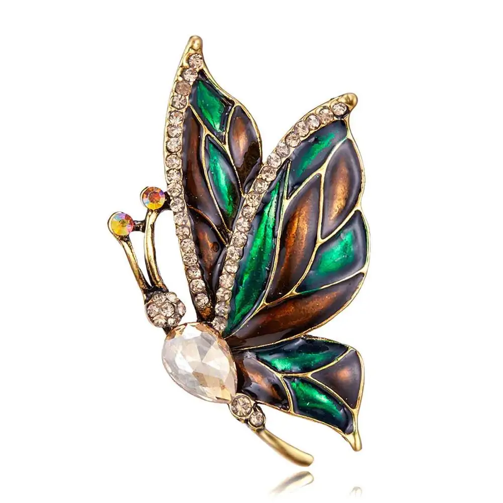 

Crystal Vintage Butterfly Brooches for Women Men Rhinestone Insect Brooch Pins Fashion Dress Coat Accessories Wedding Jewelry